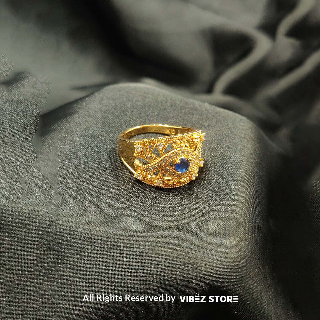 Ornate Vintage Gemstone Ring - Multiple Colors & Sizes