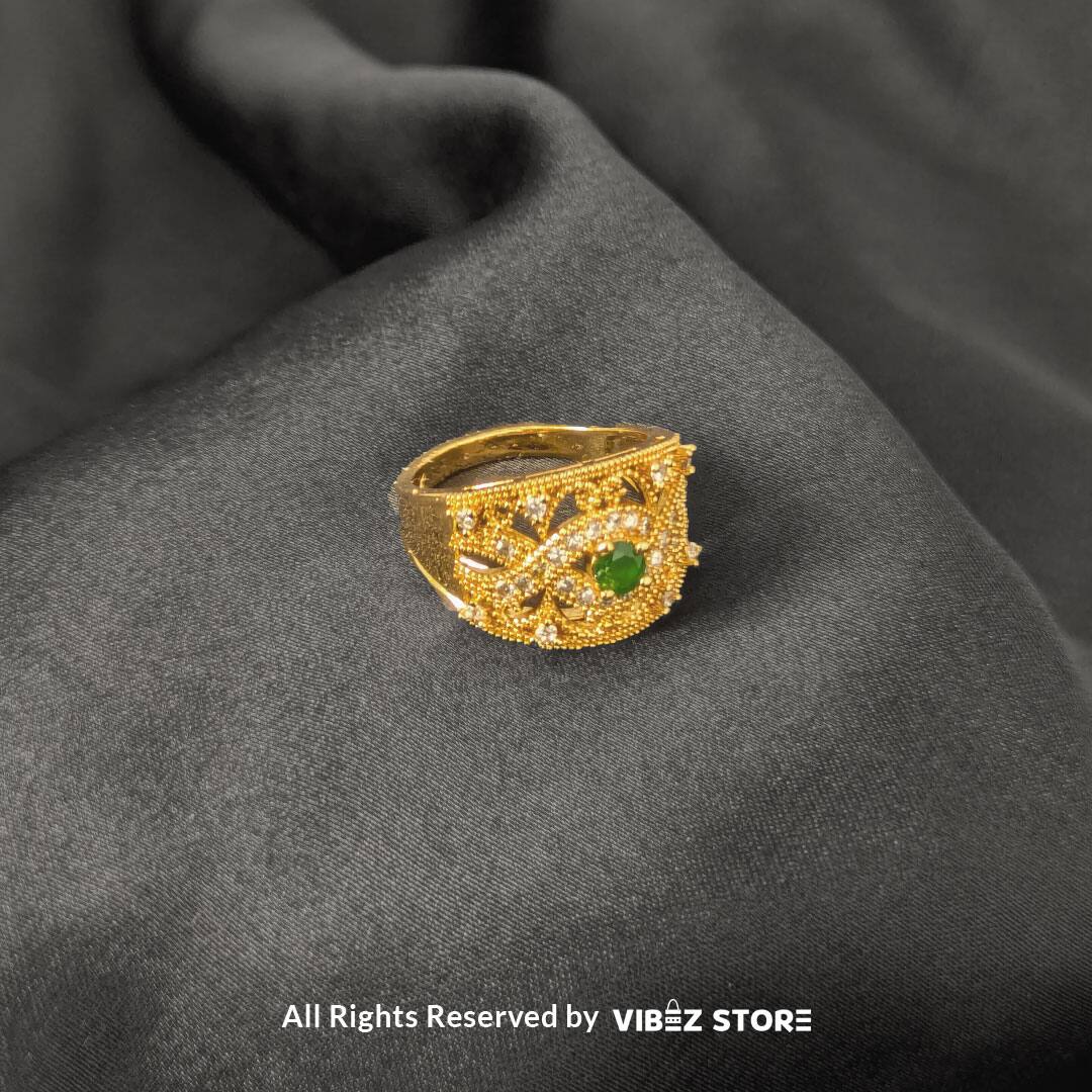 Ornate Vintage Gemstone Ring - Multiple Colors & Sizes
