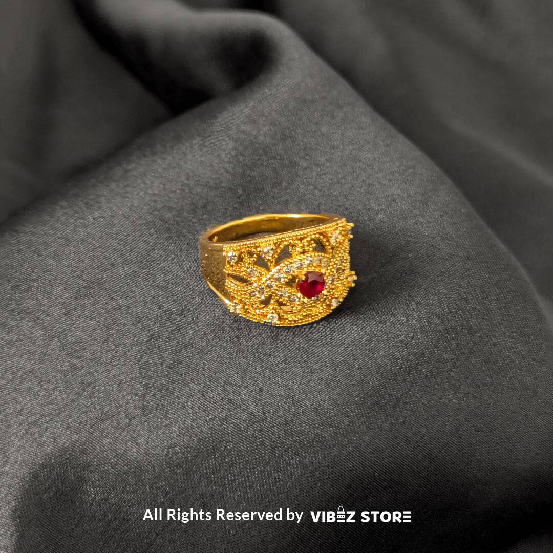 Ornate Vintage Gemstone Ring - Multiple Colors & Sizes